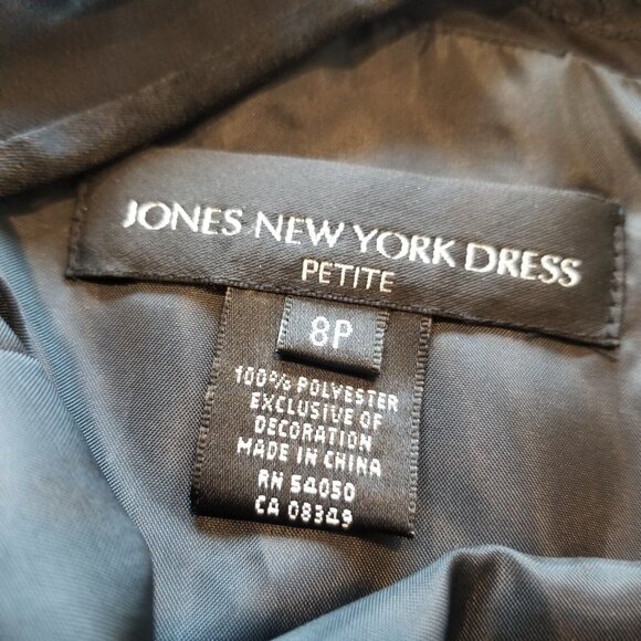 Jones New York Women's Petite Spaghetti Strap Cocktail Dress Size 8 Sequin Black - Picture 3 of 9